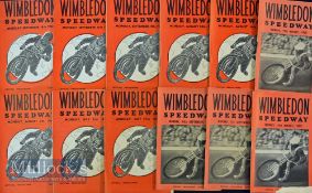 Collection of Wimbledon Speedway Programmes from 1959 to 1973 (70) – 4x ‘59 including The World