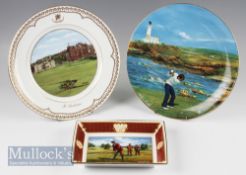 3 Golfing Bone China Items incl Aynsley Bill Waugh Millennium Collection St Andrews limited