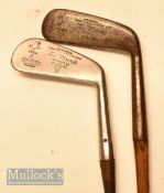 2x Tom Morris St Andrews Autograph and Portrait clubs – Zenith wry neck putter and no.2 iron which