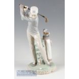 Lladro Bone China Golfer Figure – height 28cm with makers backstamp and impressed marks to base,