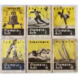 1936 Berlin Olympics Olympia Heft Booklets (6) – numbers 1, 2, 4, 5, 19 and 22, all in fair