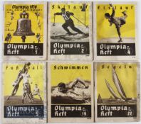 1936 Berlin Olympics Olympia Heft Booklets (6) – numbers 1, 2, 4, 5, 19 and 22, all in fair