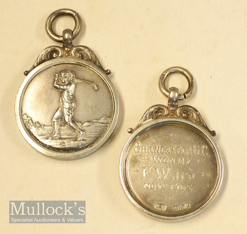 2x early 1900s Brancaster Golf Club (Royal West Norfolk Golf Club Est 1892) silver hallmarked - Image 2 of 2