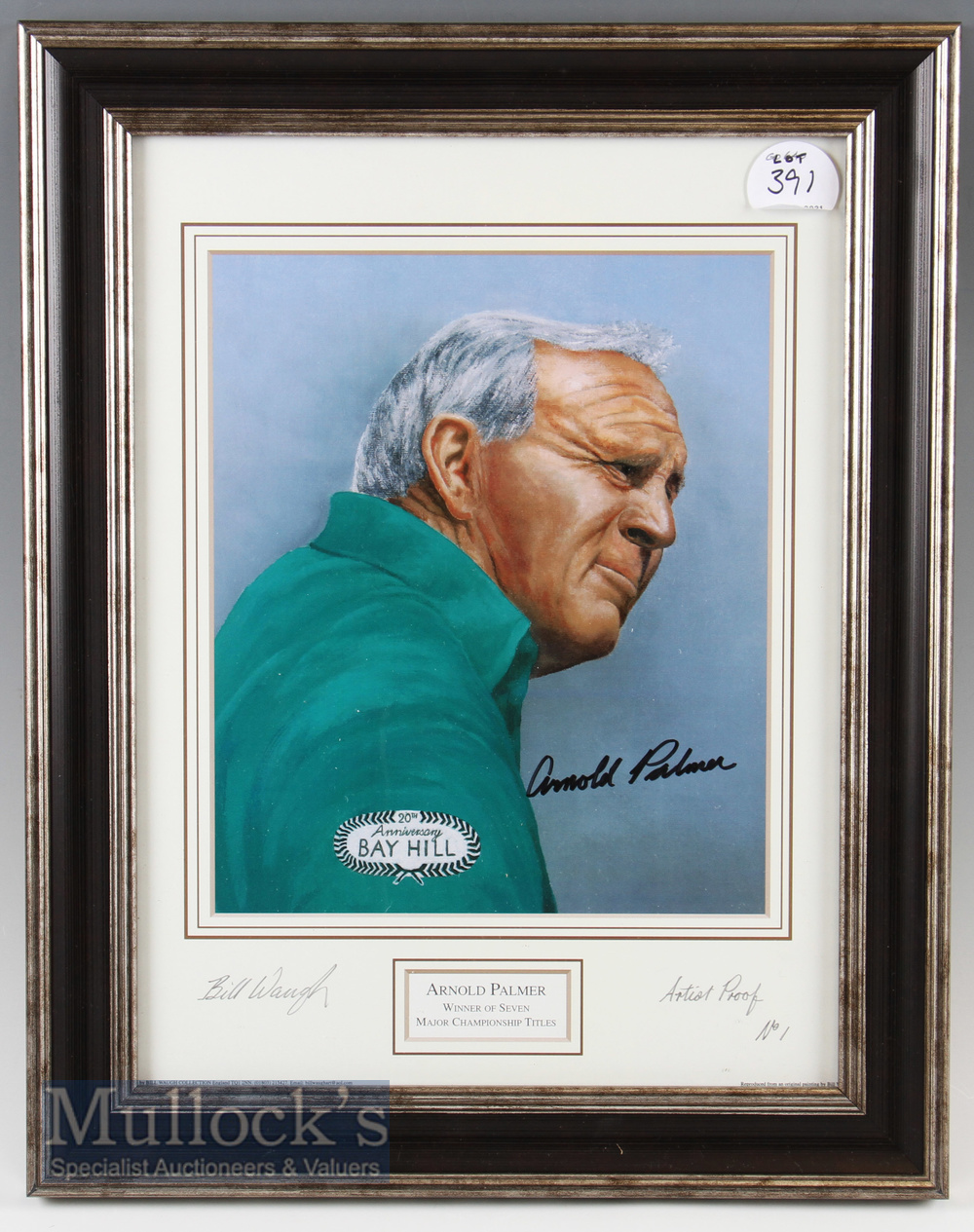 Artist Proof No.1 Arnold Palmer Signed colour golf print Signed by the Artist Bill Waugh –