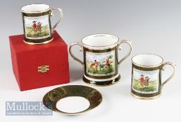 Spode Antique Golfing Series Bone China (4) incl twin handled tankard with another tankard and