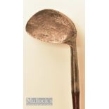 Rare Jack White Sunningdale mammoth niblick stamped with makers Sun face cleek mark to the head –