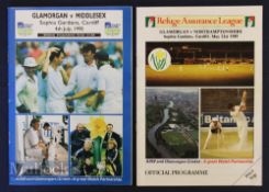 1993 Glamorgan v Middlesex Cricket programme date 4th July