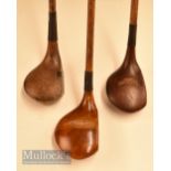 3x Assorted woods including T Auchterlonie large head driver, Anderson Golf Co strip top driver, and