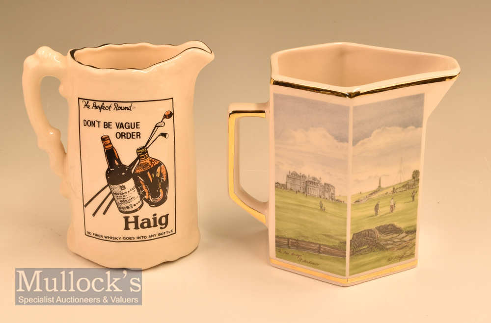 Pointers of London Ceramic Jug with Bill Waugh Artwork of St Andrews height 15cm, with later 20th