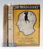 Bailey, C W (2) – The Brain of Golf Books includes a (signed) 1923 UK edition and 1924 US edition