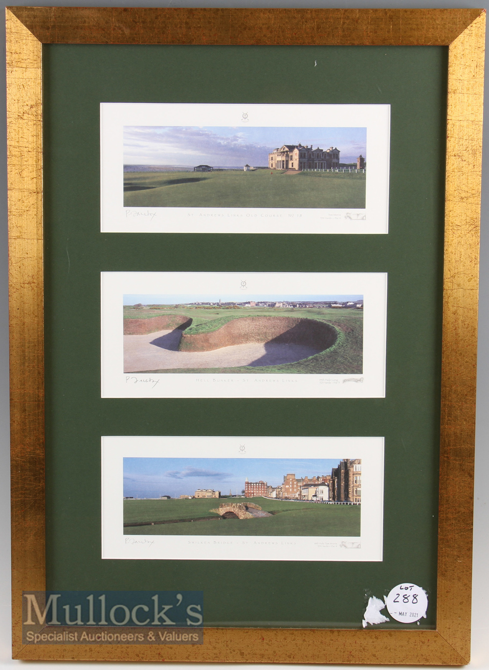 St Andrews Old Course Colour Print depicts St Andrews Links Old Course No18, Hell Bunker 14th