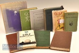 Assorted Golf Books titles include Golf by G Greenwood, Reminiscences of Golf on St Andrews Links