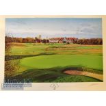 2x Graeme Baxter signed Open Golf Championship colour print - “2001 Open Golf Championship – 15th