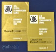 1970 Edinburgh IXth British Commonwealth Games Opening and Closing Ceremony Programmes (2) – at