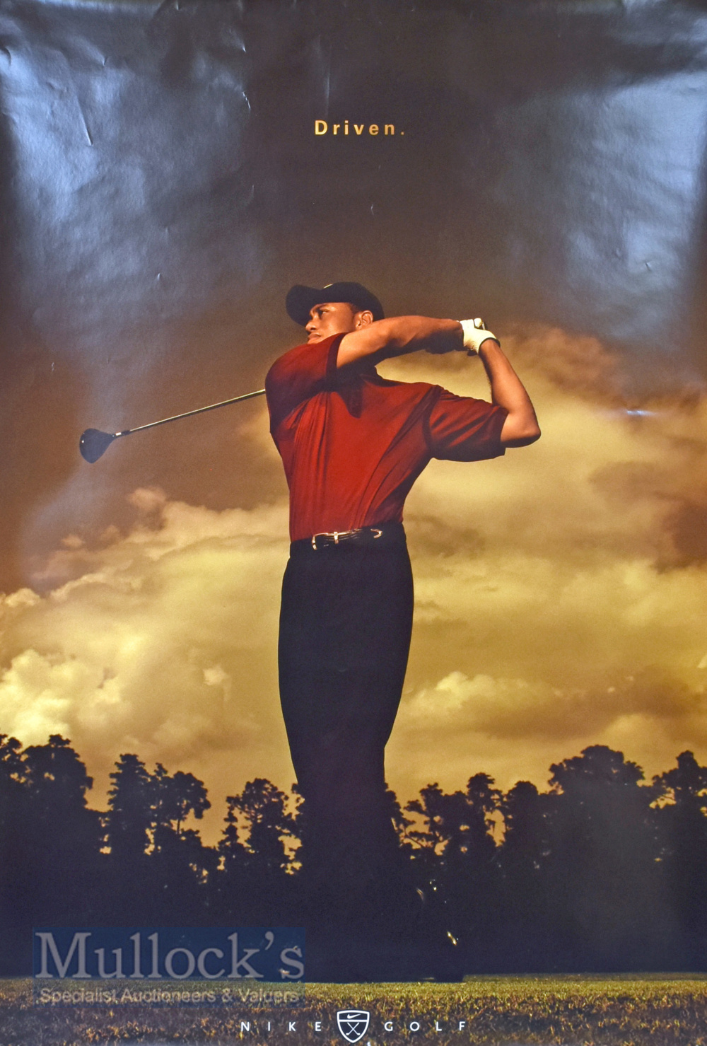 2x Tiger Woods Nike Golf original colour posters 1x entitled Driven with no other details, the other
