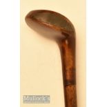 Unnamed small head socket persimmon driver style golf walking stick with horn sole and back lead