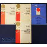 1964 Tokyo Olympics Programmes (4) incl opening ceremony (damaged cover) and 3 Athletics