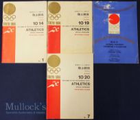 1964 Tokyo Olympics Programmes (4) incl opening ceremony (damaged cover) and 3 Athletics