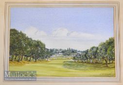 WAUGH, BILL – 1989 – 18th Hole Casa Club Valderrama - watercolour signed and dated – venue for the