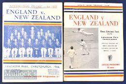 1966 & 1971 New Zealand v England First Cricket Test Match programmes (2) both played at Lancaster