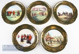 5 Spode The Antique Golf Series Limited Edition Plates each a edition of 2,000 inc no.2 numbered 83,