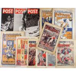 Early Sporting Comics Selection – incl The Football Favourite 1921 x2 and 1924 (all spines split),