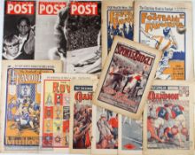 Early Sporting Comics Selection – incl The Football Favourite 1921 x2 and 1924 (all spines split),