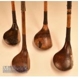 4x small headed woods including a Craigey Montrose brassie, another brassie together with 2x