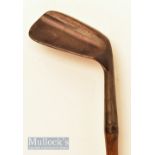 Rare Walter Pederson patent pending mashie niblick flanged sole No2 mashie niblick, with convex face