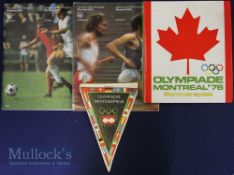 1976 Summer and Winter Olympics Memorabilia (4) incl Montreal Olympics programmes for football and