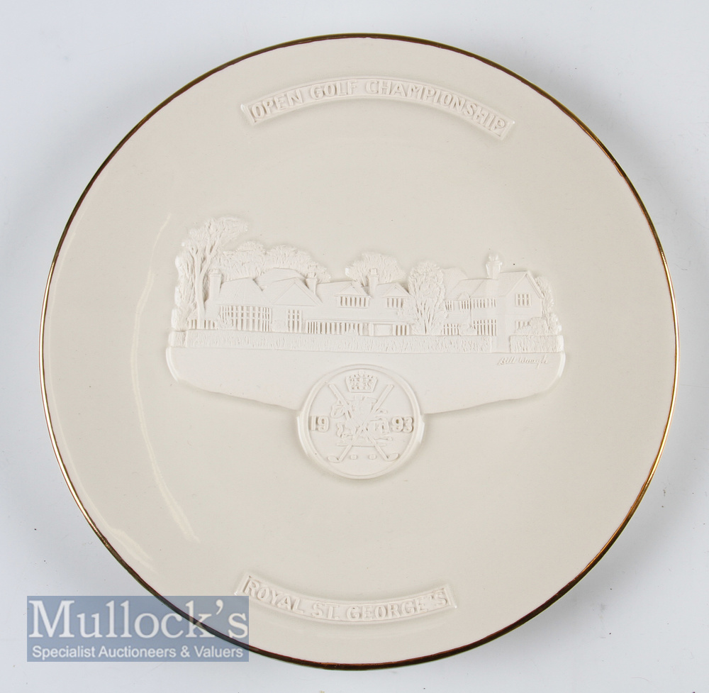 Bill Waugh Royal St George 1993 Open Golf Championship Plate with matt relief design of Royal St