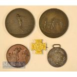 Collection of Scottish Golf Club sterling silver, bronze and gilt medals and pin badges (5) – 2x