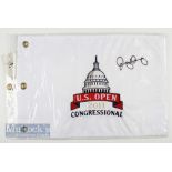 US Open 2011 Congressional Rory McIlroy Signed golf pin flag signed in ink to the corner on white