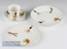 Early 20th century Henry Williamson W & Sons Golf Series Ceramics including cup and saucer, side