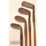 4x various very rusty anti shank irons to incl Tom Stewart Smiths Patent smf niblick, Fairlie’s
