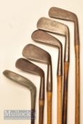 6x various irons and putters – incl D & W Auchterlonie St Andrews and North Berwick deep faced