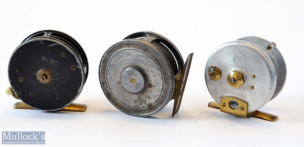 3x interesting small alloy reels – Rare smallest size Percy Wadham Newport Specialities Pat “The - Image 2 of 4