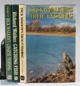 3x Richard Walker Fishing Books – “Catching Fish”, 1986 3rd edition, “Trout Fishing” 1982 1st