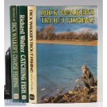 3x Richard Walker Fishing Books – “Catching Fish”, 1986 3rd edition, “Trout Fishing” 1982 1st