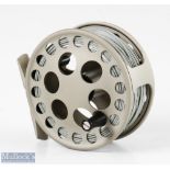 Fine Lamson LS 1:5 Litespeed 3 ¼” fly reel in smoke matt finish, rear drag adjuster, loaded with