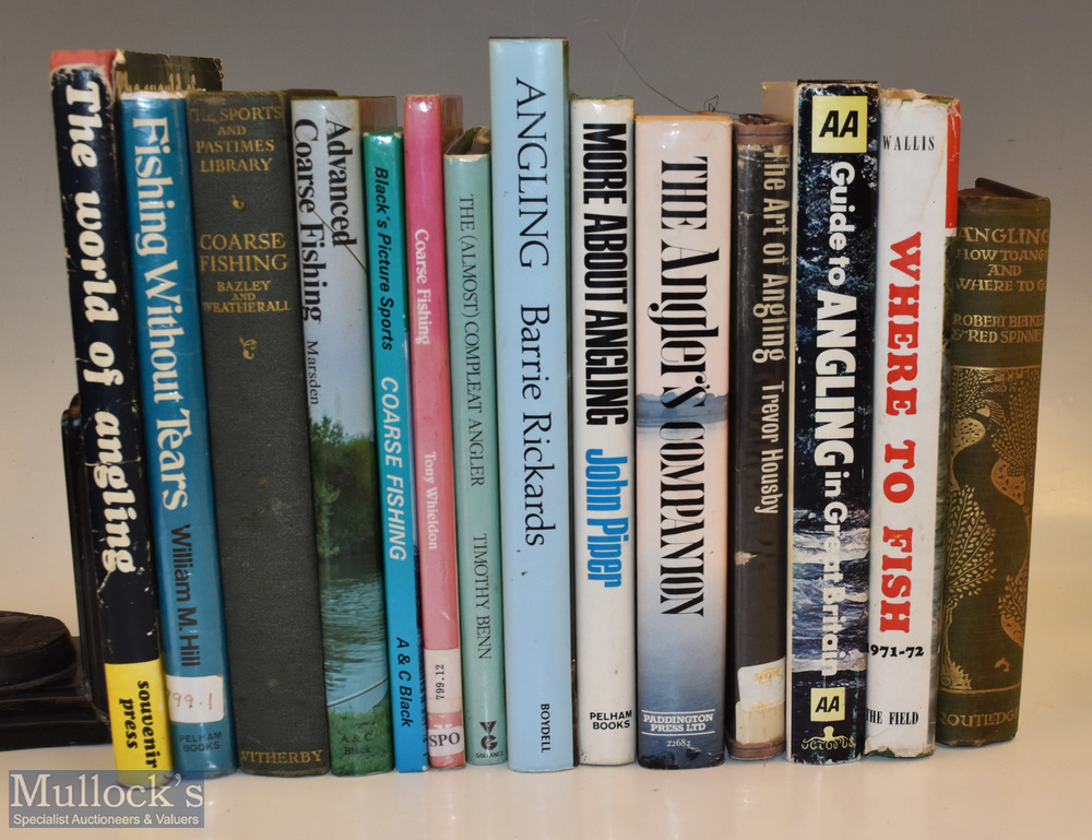 Assorted Angling Books with titles including The World of Angling, Coarse Fishing, Advanced Coarse