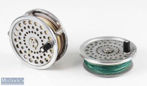 Hardy Bros England Marquis Salmon No1 3 7/8” alloy fly reel and spare spool with smooth alloy