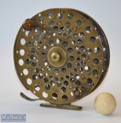 Unnamed 8” Brass Trolling Reel – with fully perforated drum face, rear drum flange and back plate,