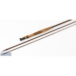 Hardy Bros Greenheart 9ft fly rod serial no 5186A c1904, whipping needs attention