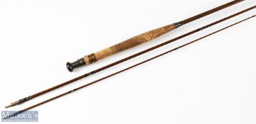 Hardy Bros Greenheart 9ft fly rod serial no 5186A c1904, whipping needs attention