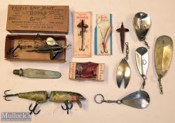 Interesting collection of lures et al (12) to incl Hardy Bros Alnwick Pat Crocodile Spinning