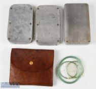 3x Wheatley Alloy Fly Boxes – incl Kilroy patent fly box, and 2 leaf clip boxes, one having Army &