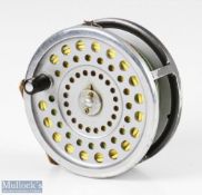 Hardy Bros England Marquis Salmon No2 4” alloy fly reel with ribbed brass foot, black handle,