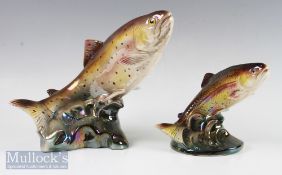 2x Jema Holland Ceramic Trout Figures tallest 24cm (2)