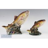 2x Jema Holland Ceramic Trout Figures tallest 24cm (2)